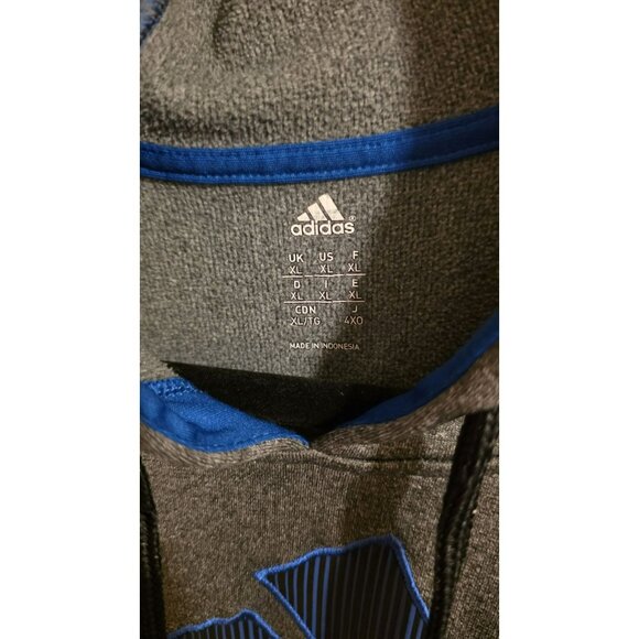 Adidas Hoodie Logo Sweatshirt Mens XL Fall Activewear Gym Workout Gray Athletic - Picture 3 of 6